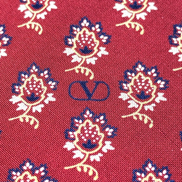 Valentino Cravatte Vintage Floral Pattern Necktie Tie - Picture 3 of 7
